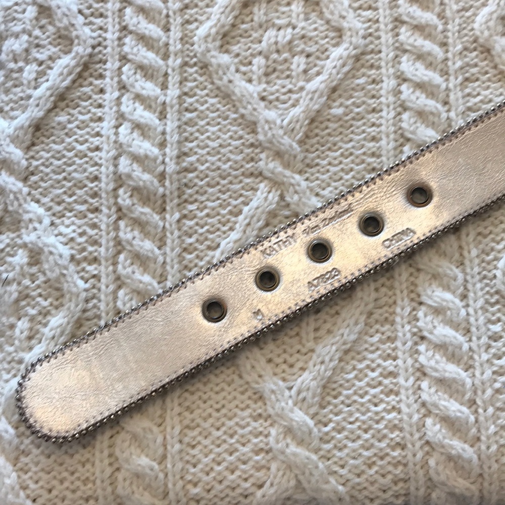 Kathy Van Zeeland pearl topaz vegan Belt Medium - Picture 3 of 8